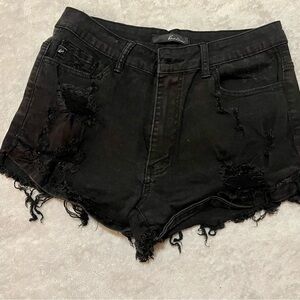 Kancan black denim shorts